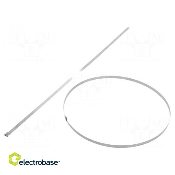 Cable tie | L: 1245mm | W: 12.3mm | acid resistant steel AISI 316