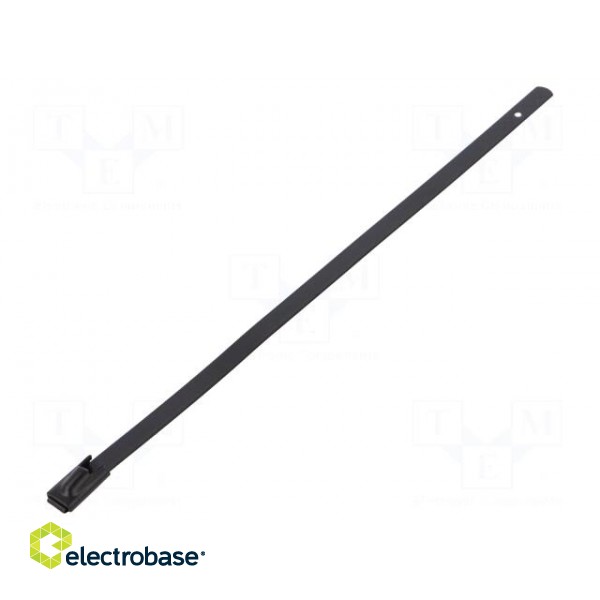 Cable tie | L: 150mm | W: 4.6mm | stainless steel | 445N | Colour: black