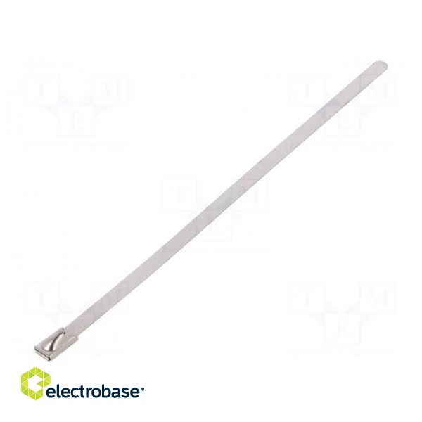 Cable tie | L: 150mm | W: 4.6mm | stainless steel | 445N | Colour: steel