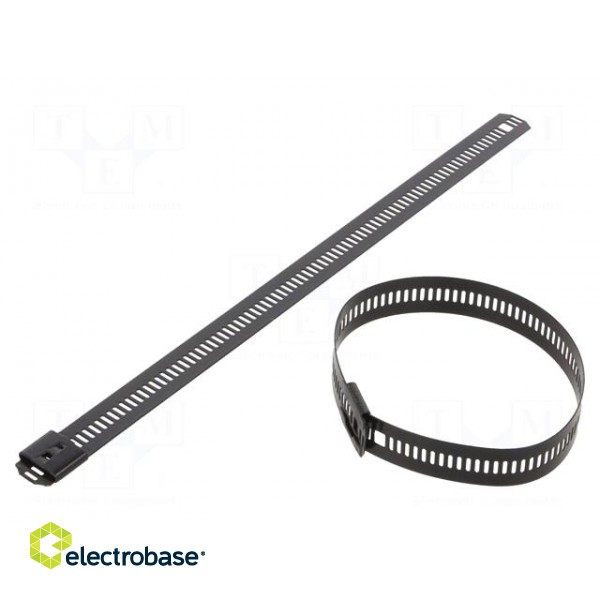 Cable tie | L: 200mm | W: 12mm | acid resistant steel AISI 316 | 1112N