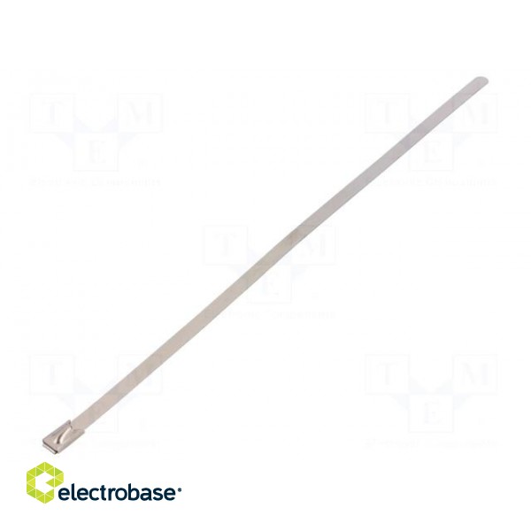 Cable tie | L: 200mm | W: 4.6mm | stainless steel | 445N | Colour: steel