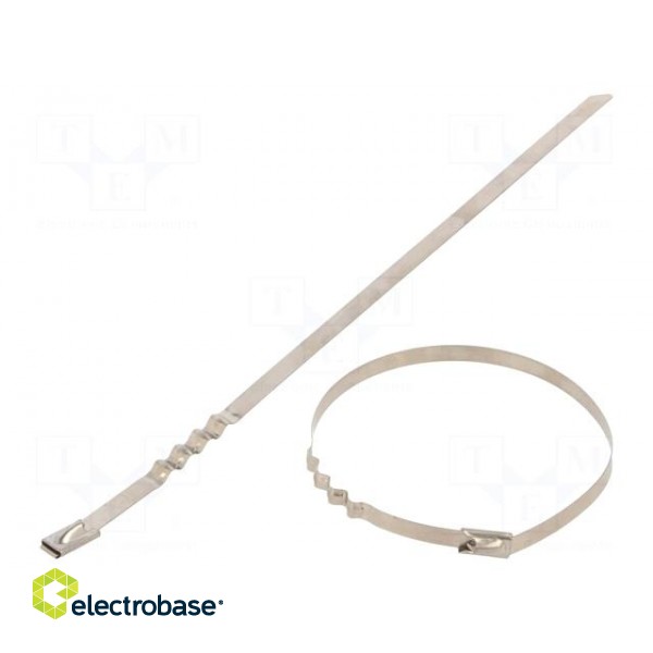 Cable tie | L: 200mm | W: 4.6mm | stainless steel AISI 304 | 445N