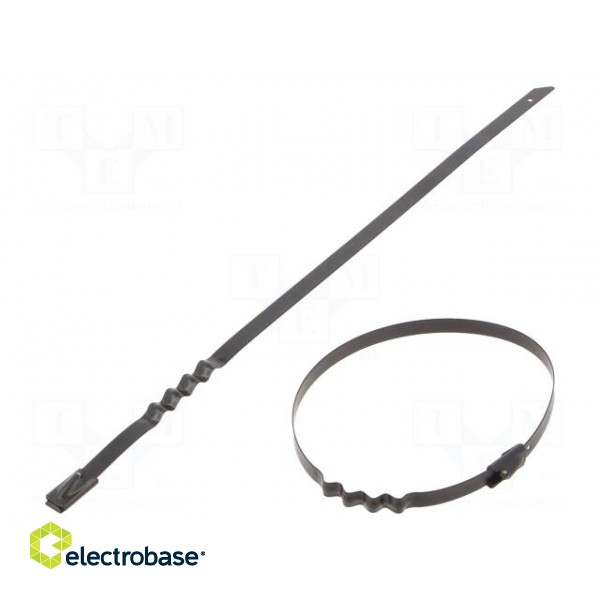 Cable tie | L: 200mm | W: 4.6mm | stainless steel AISI 304 | 445N | wave