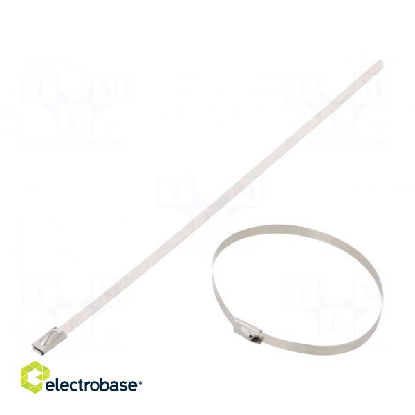 Cable tie | L: 200mm | W: 4.6mm | stainless steel AISI 304 | 890N