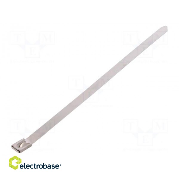 Cable tie | L: 200mm | W: 7.9mm | stainless steel | 1112N | Colour: steel