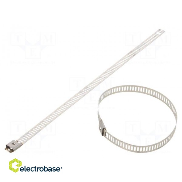 Cable tie | L: 200mm | W: 7mm | acid resistant steel AISI 316 | 445N