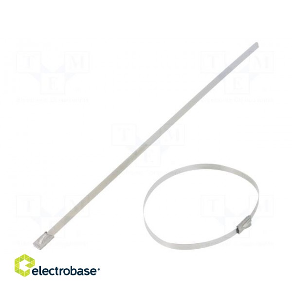 Cable tie | L: 201mm | W: 4.6mm | stainless steel AISI 304 | 890N