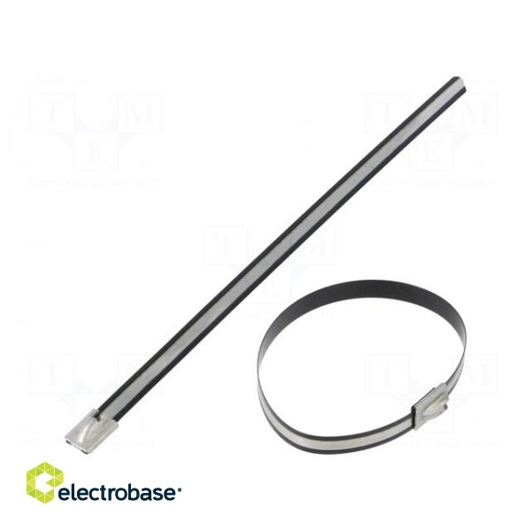 Cable tie | L: 201mm | W: 7.9mm | acid resistant steel AISI 316