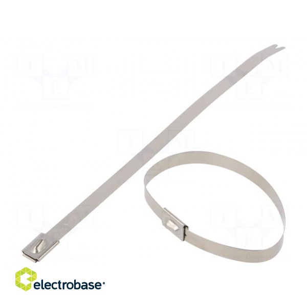 Cable tie | L: 201mm | W: 7.9mm | acid resistant steel AISI 316 | 2kN