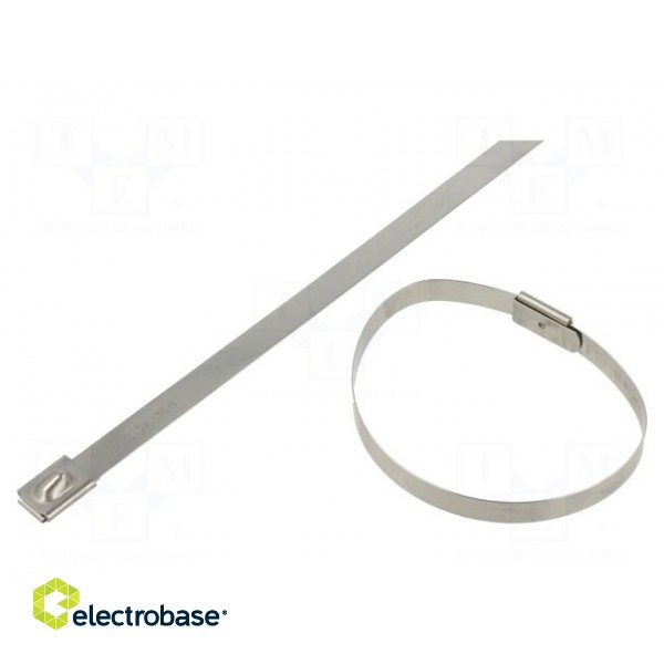 Cable tie | L: 201mm | W: 7.9mm | stainless steel AISI 304 | 2kN | MBT