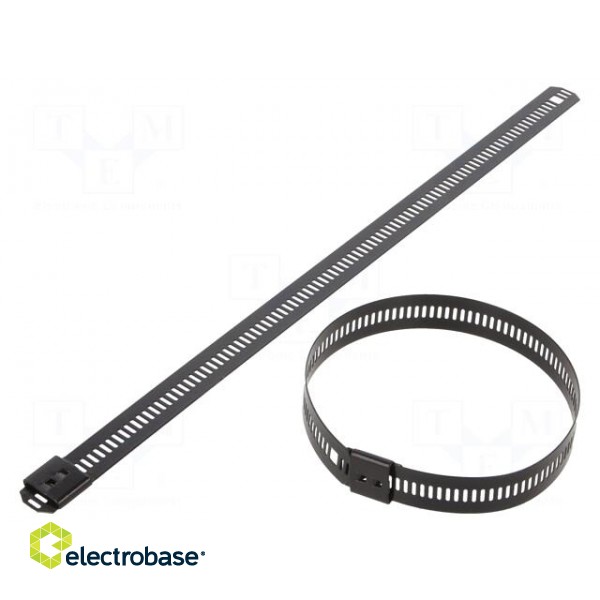 Cable tie | L: 225mm | W: 12mm | stainless steel AISI 304 | 1112N