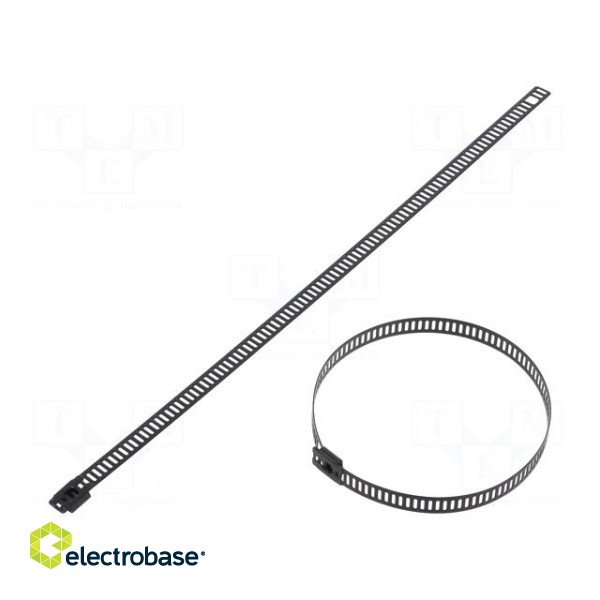 Cable tie | L: 225mm | W: 7mm | acid resistant steel AISI 316 | 445N