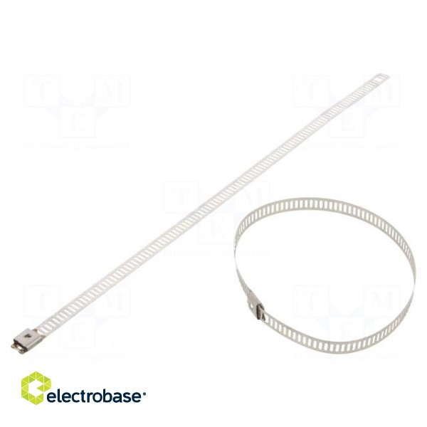 Cable tie | L: 250mm | W: 7mm | acid resistant steel AISI 316 | 445N