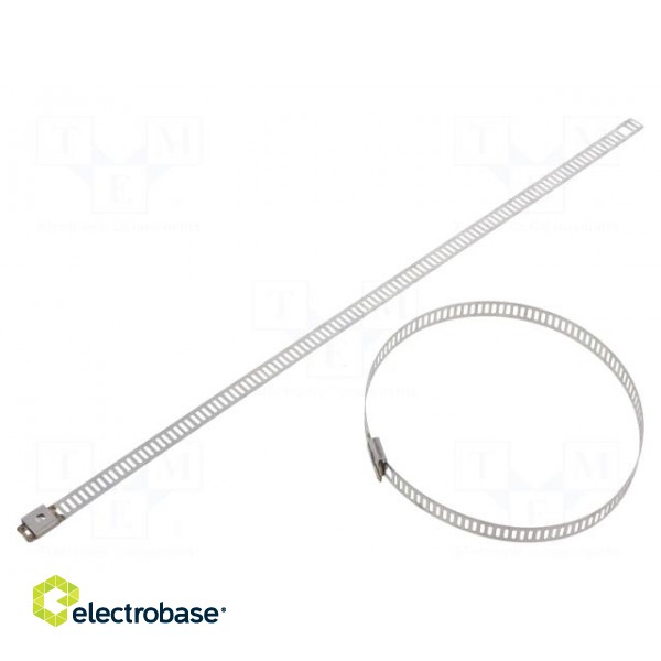 Cable tie | L: 250mm | W: 7mm | stainless steel AISI 304 | 445N