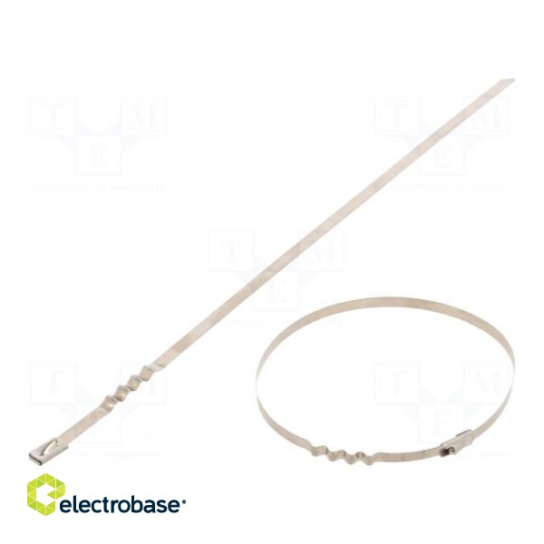 Cable tie | L: 260mm | W: 4.6mm | stainless steel AISI 304 | 445N