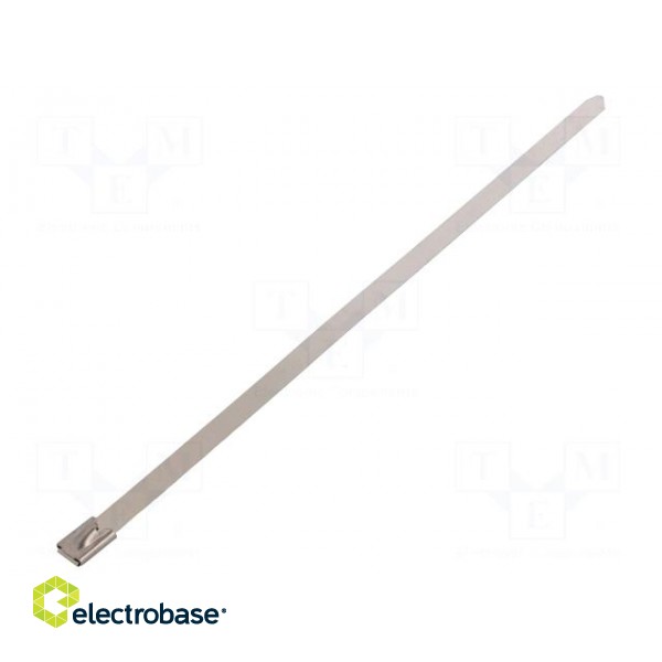 Cable tie | L: 260mm | W: 7.9mm | stainless steel | 1112N | Colour: steel