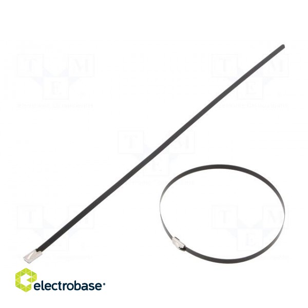 Cable tie | L: 290mm | W: 4.6mm | stainless steel AISI 304 | 450N