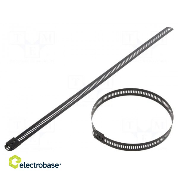 Cable tie | L: 300mm | W: 12mm | stainless steel AISI 304 | 1112N