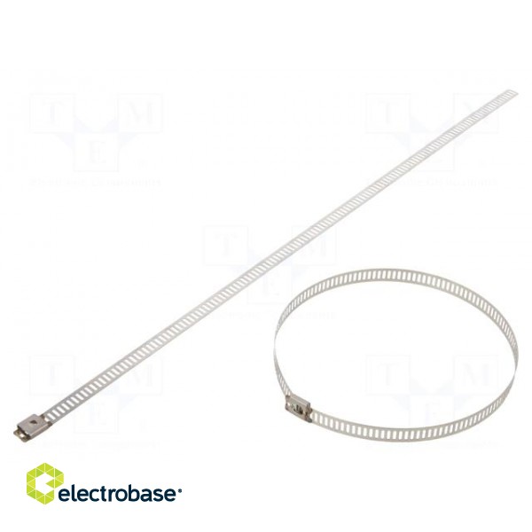 Cable tie | L: 300mm | W: 7mm | stainless steel AISI 304 | 445N