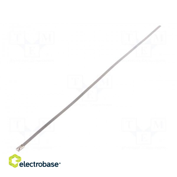 Cable tie | L: 360mm | W: 4.6mm | stainless steel | 445N | Colour: steel