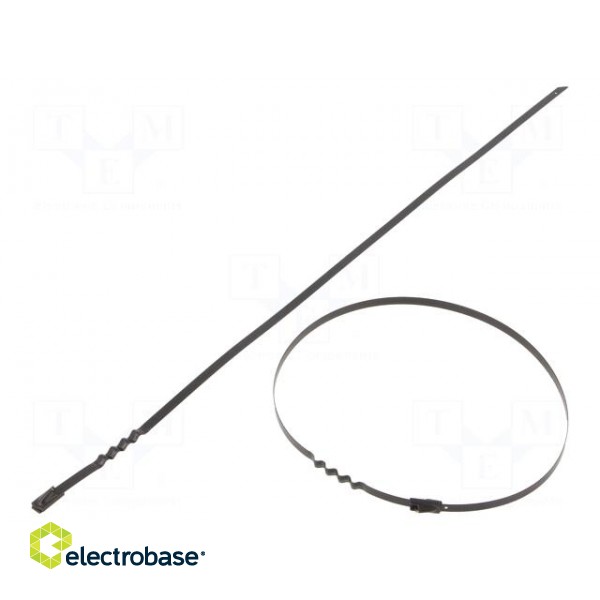 Cable tie | L: 360mm | W: 4.6mm | stainless steel AISI 304 | 445N | wave