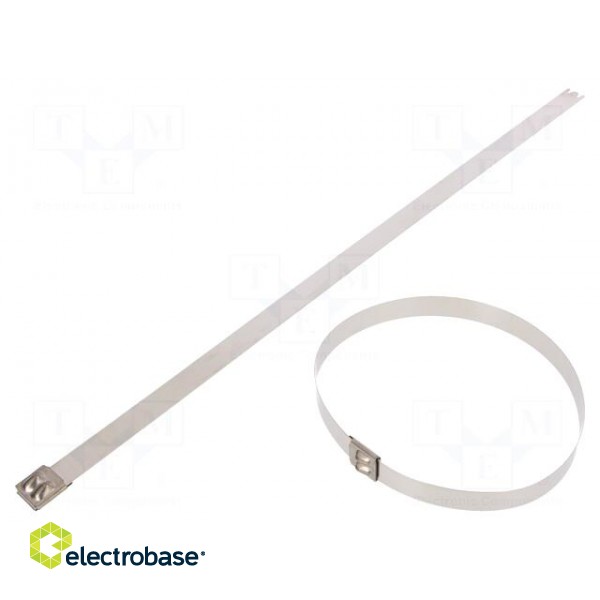 Cable tie | L: 362mm | W: 12.3mm | acid resistant steel AISI 316