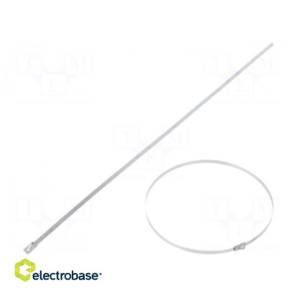 Cable tie | L: 362mm | W: 4.6mm | stainless steel AISI 304 | 890N