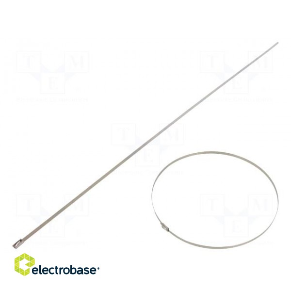 Cable tie | L: 520mm | W: 4.6mm | stainless steel AISI 304 | 890N