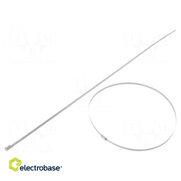 Cable tie | L: 521mm | W: 4.6mm | stainless steel AISI 304 | 900N | MBT