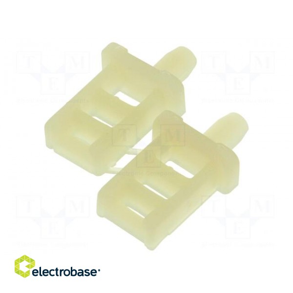 Cable tie holder | polyamide | natural | Tie width: 5.4mm | Ht: 18.3mm
