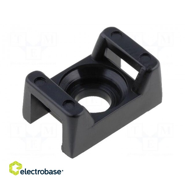 Cable tie holder | black | L: 15.2mm | Width: 9.7mm