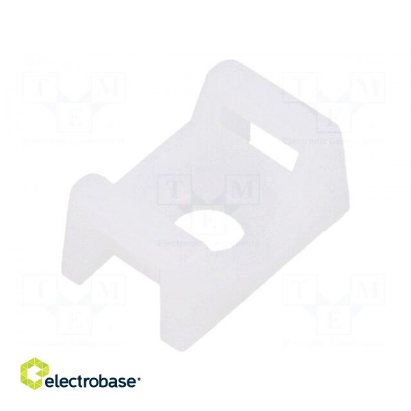 Holder | screw | natural | L: 15.2mm | Width: 9.7mm | cable ties image 1