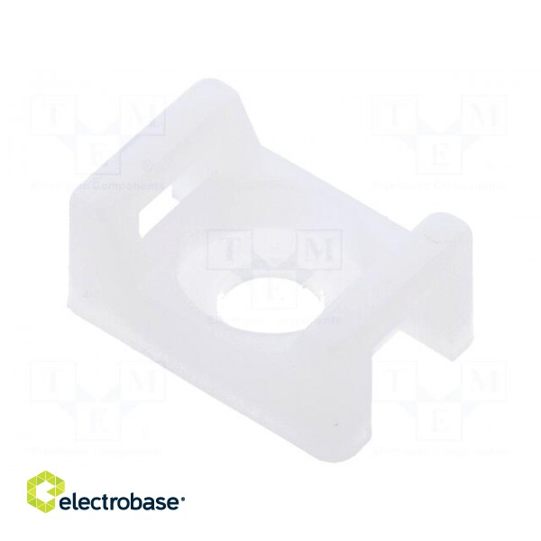 Cable tie holder | polyamide | natural | Tie width: 2.5÷4.8mm paveikslėlis 1