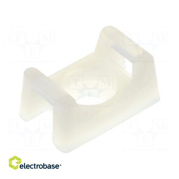 Cable tie holder | polyamide | natural | Tie width: 3.6mm | Ht: 5.85mm