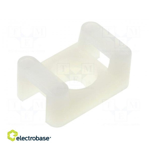 Cable tie holder | polyamide | natural | Tie width: 5mm | Ht: 6.6mm