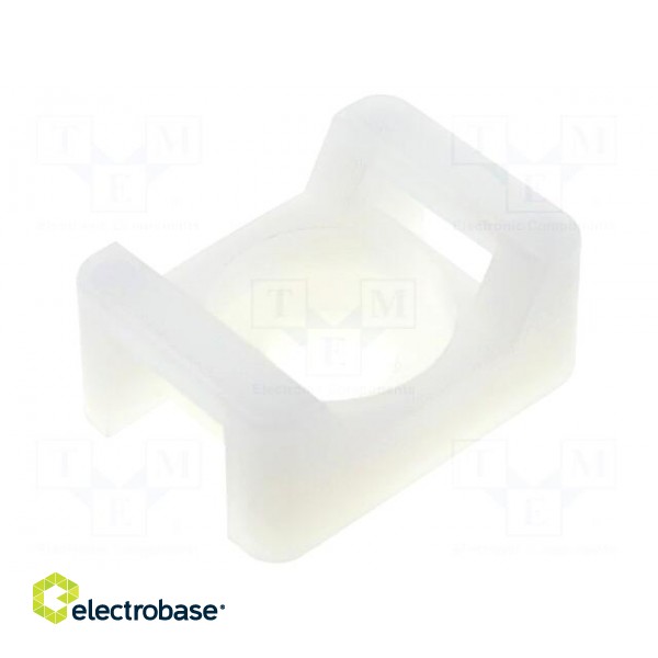 Cable tie holder | polyamide | natural | Tie width: 9.2mm | Ht: 9.6mm