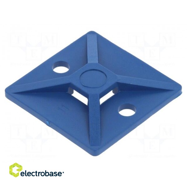 Holder | screw | polyamide | UL94HB | blue | Tie width: 4.7mm | L: 28mm image 1