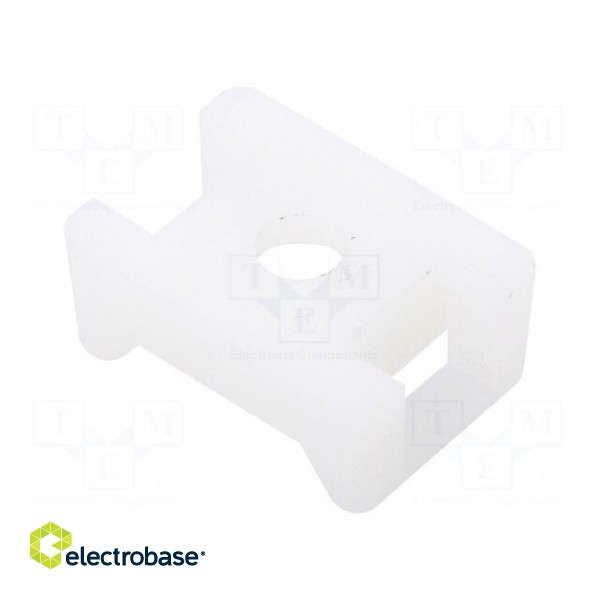 Cable tie holder | polyamide | UL94V-2 | natural | Ht: 9.4mm | L: 21.9mm фото 2