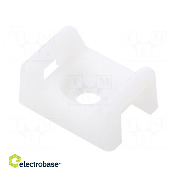 Cable tie holder | polyamide | UL94V-2 | natural | Ht: 9.4mm | L: 21.9mm фото 1