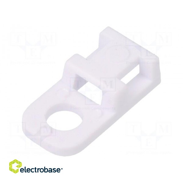 Cable tie holder | polyamide | UL94V-2 | natural | Tie width: 5mm paveikslėlis 1