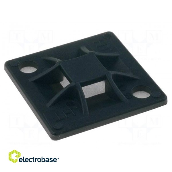 Screw down self-adhesive holder | polyamide | black | Ht: 3.7mm