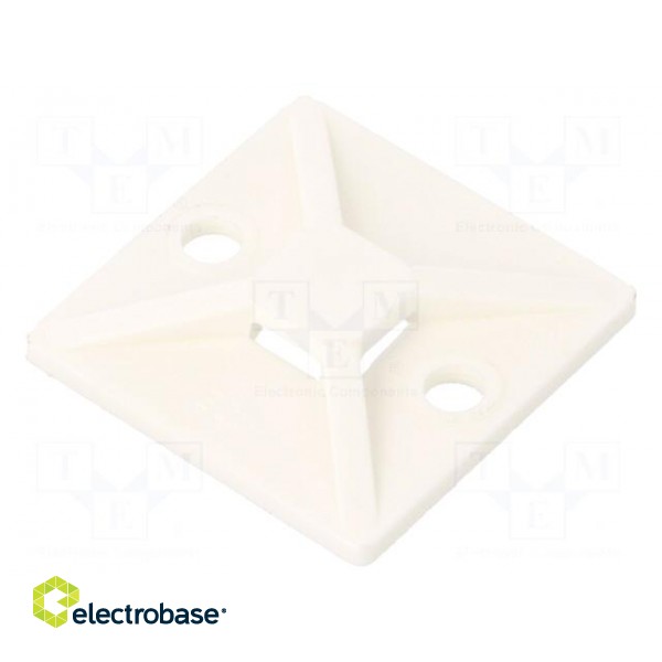 Holder | screw | polyamide | white | cable ties image 1