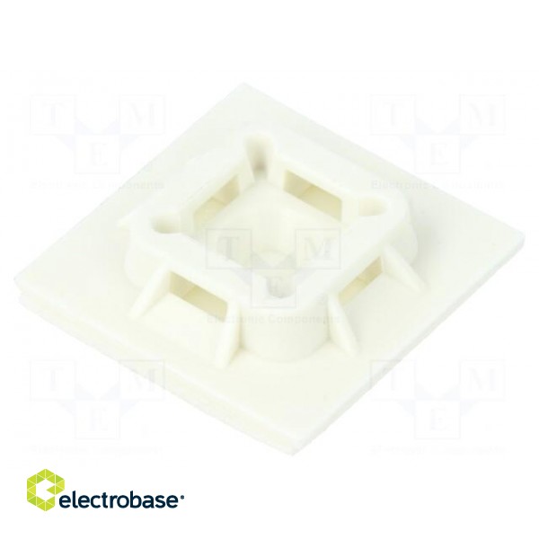 Screw down self-adhesive holder | polyamide | white | Ht: 5.1mm image 1