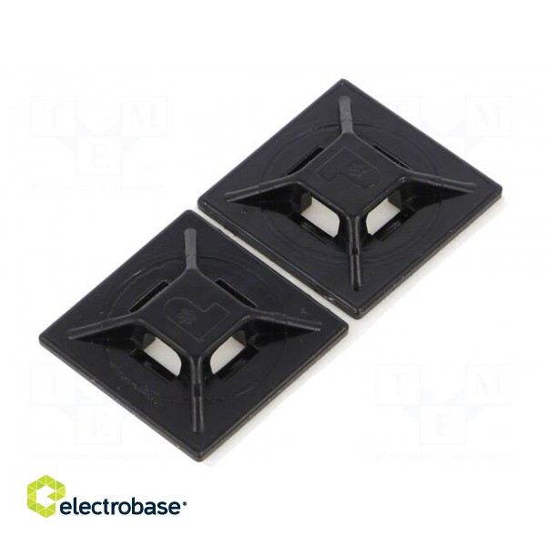 Self-adhesive cable holder | ABS | black | Tie width: 2.5÷4.8mm