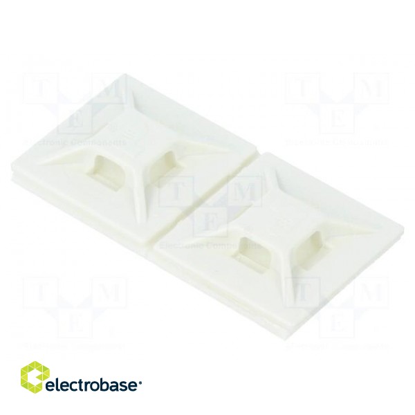 Self-adhesive cable holder | ABS | white | Tie width: 2.5÷3.7mm paveikslėlis 2