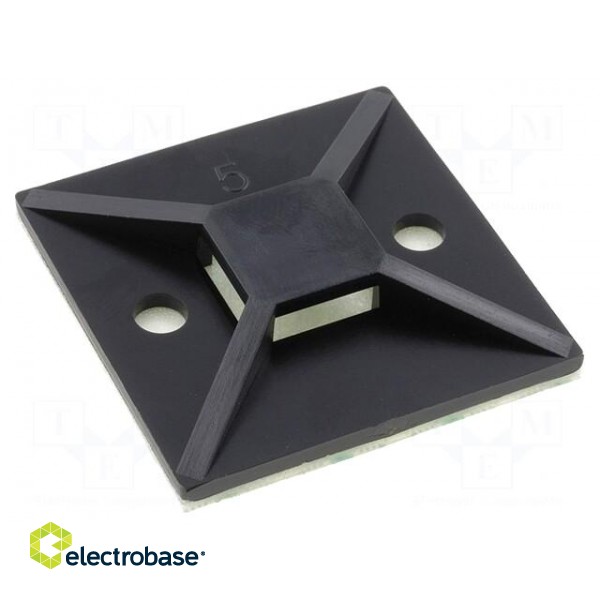 Self-adhesive cable holder | polyamide | UL94V-2 | black | FH: 4.7mm