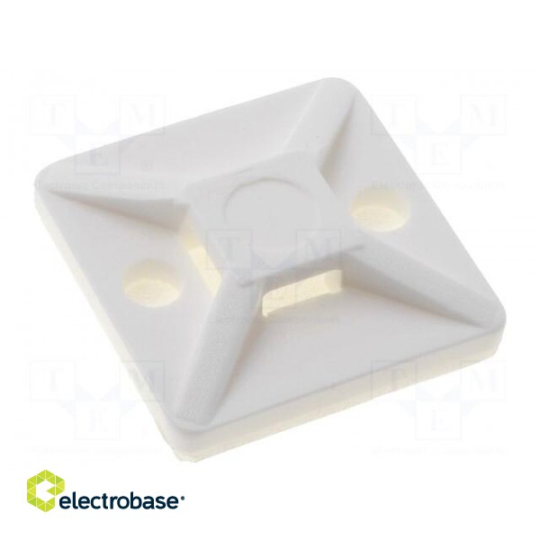 Self-adhesive cable holder | polyamide | UL94V-2 | natural | L: 19mm