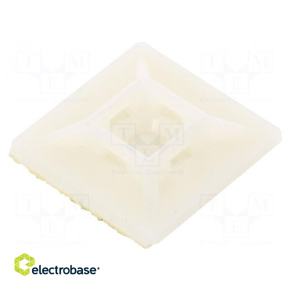 Holder | self-adhesive | polyamide | UL94V-2 | natural | Ht: 7mm | L: 28mm