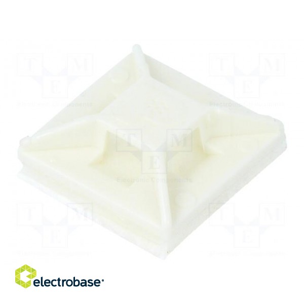 Holder | self-adhesive | polyamide | white | Tie width: 2.5mm | Ht: 4mm image 1