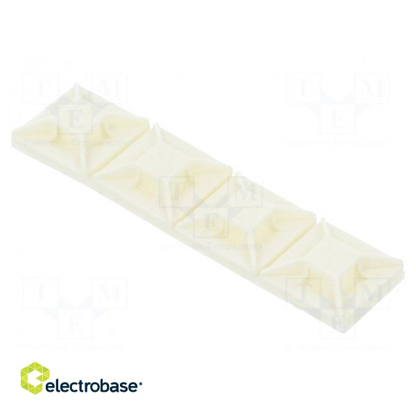 Holder | self-adhesive | polyamide | white | Tie width: 2.5mm | Ht: 4mm image 2